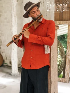 Alma Linen Shirt / Red Ochre