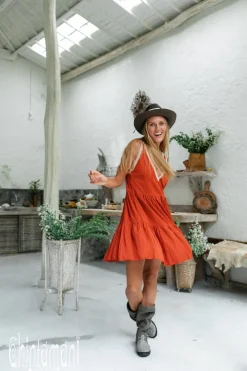 Alma Midi Dress / Red Ochre