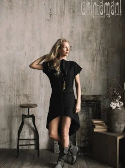 Assymetric Midi Dress / Black