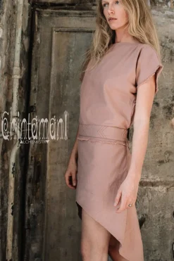 Asymmetric Midi Dress / Dusty Rose