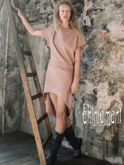 Asymmetric Midi Dress / Dusty Rose