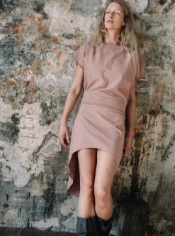 Asymmetric Midi Dress / Dusty Rose