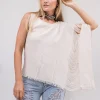 Asymmetric Ripped Top / Off White