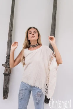 Asymmetric Ripped Top / Off White