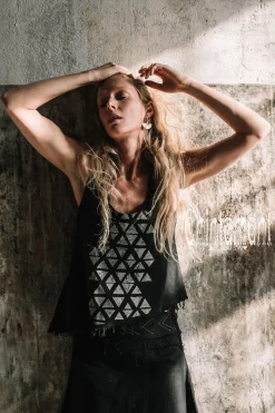 Atua Print Top / Black