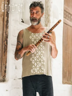 Atua Print Top / Green Sage