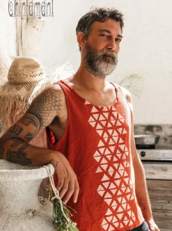 Atua Print Top / Red Ochre