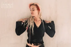 Atua Print Wrap Top / Black