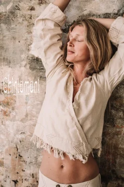 Atua Print Wrap Top / Off White