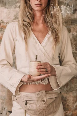 Atua Print Wrap Top / Off White