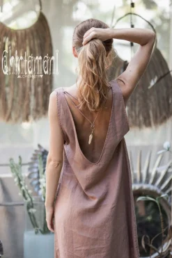 Backless Tunic Dress / Dusty Pink
