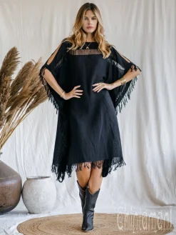 Beach Poncho Dress / Black