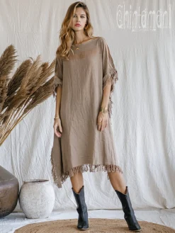 Beach Poncho Dress / Coffee