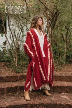Berber Poncho Coat / Red Ochre