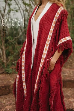 Berber Poncho Coat / Red Ochre
