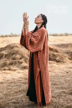 Block Print Kimono / Rust