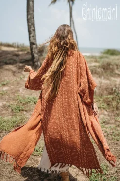 Block Print Kimono / Rust
