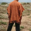 Block Print Poncho / Rust