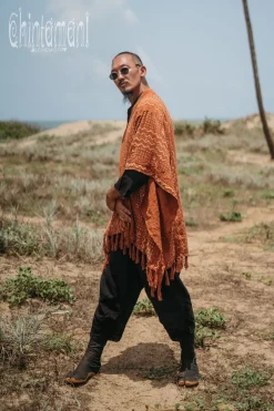 Block Print Poncho / Rust