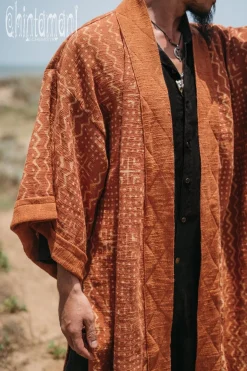 Block Print Robe / Rust