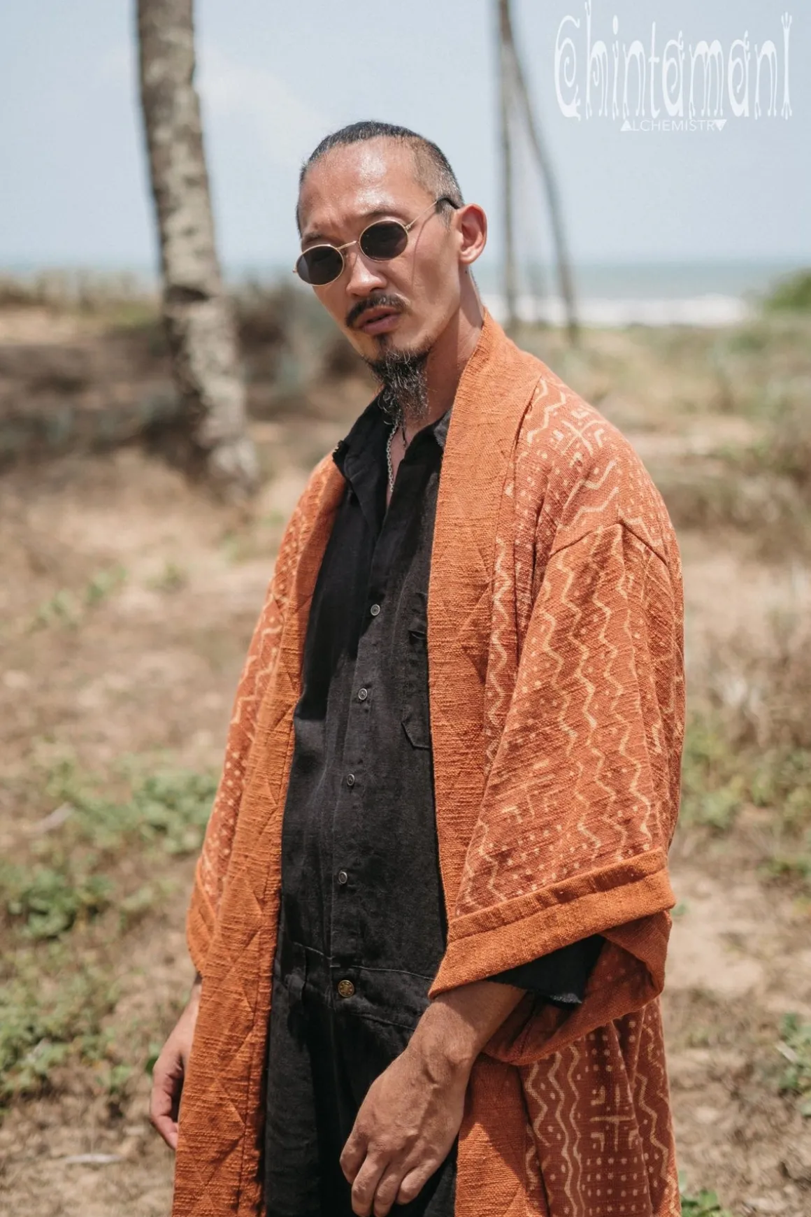 Block Print Robe / Rust