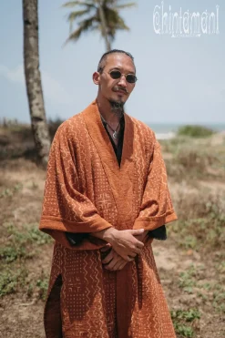 Block Print Robe / Rust