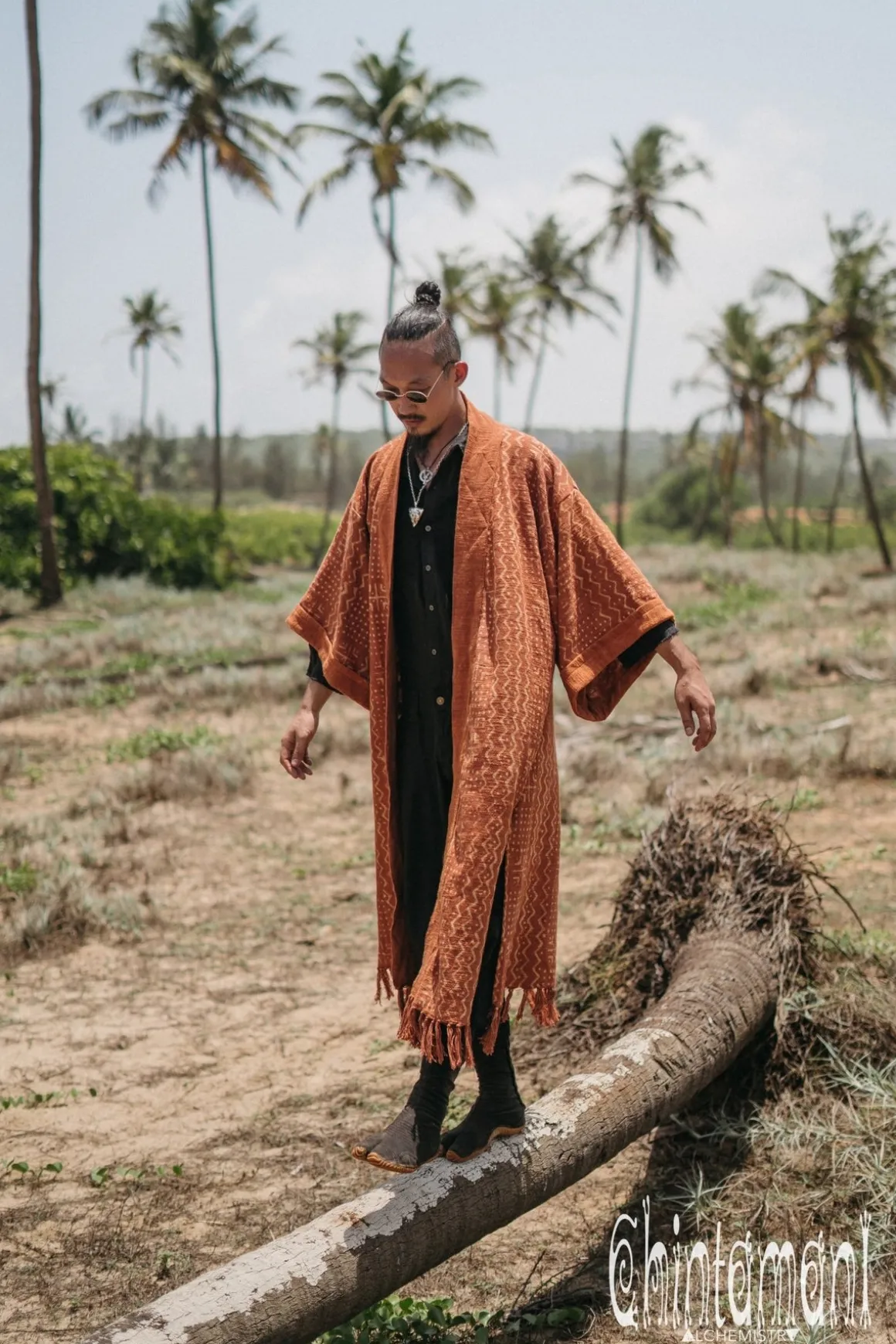 Block Print Robe / Rust