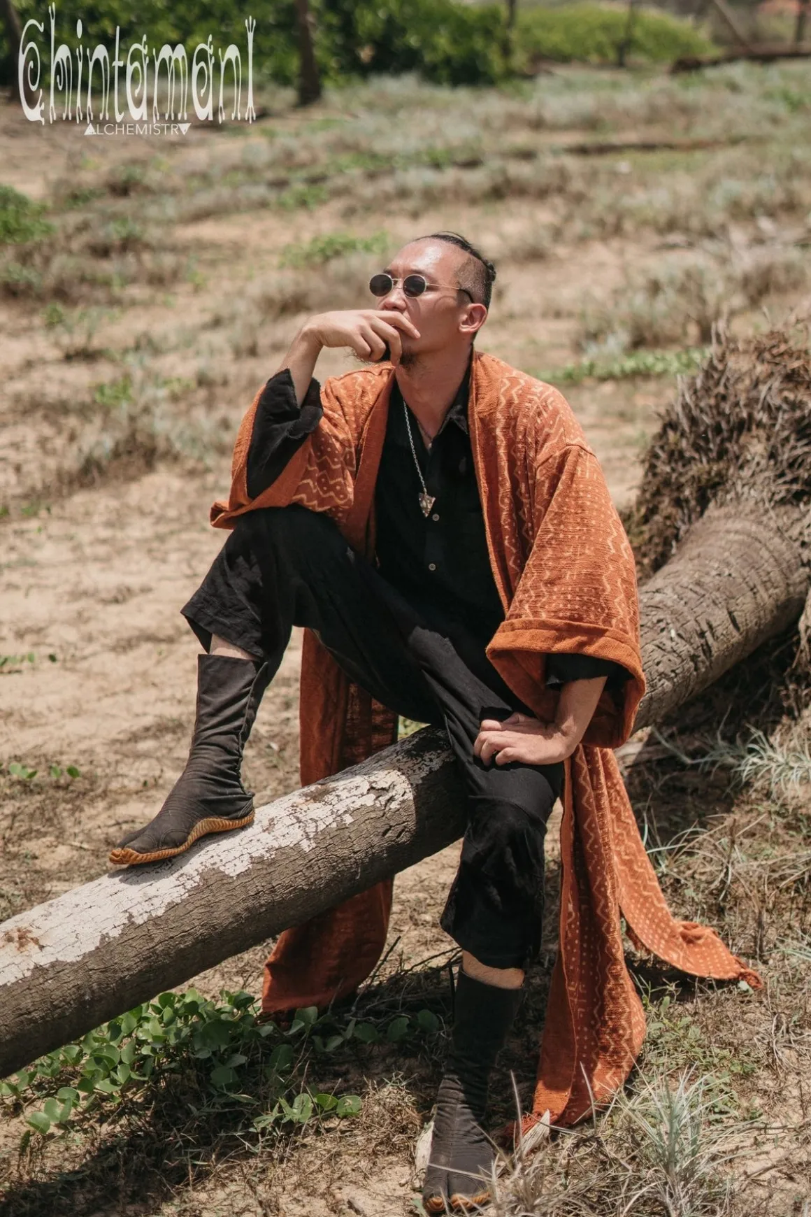 Block Print Robe / Rust