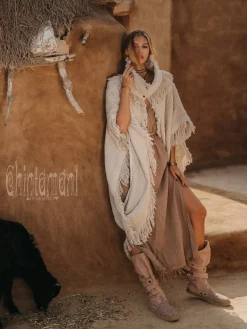 Bohemian Poncho Coat / Off White