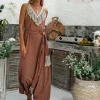 Boho Fringed Dress / Dusty Pink