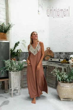 Boho Fringed Dress / Dusty Pink