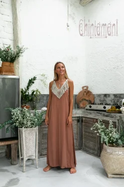 Boho Fringed Dress / Dusty Pink