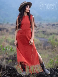 Chakruna Long Dress / Red Ochre