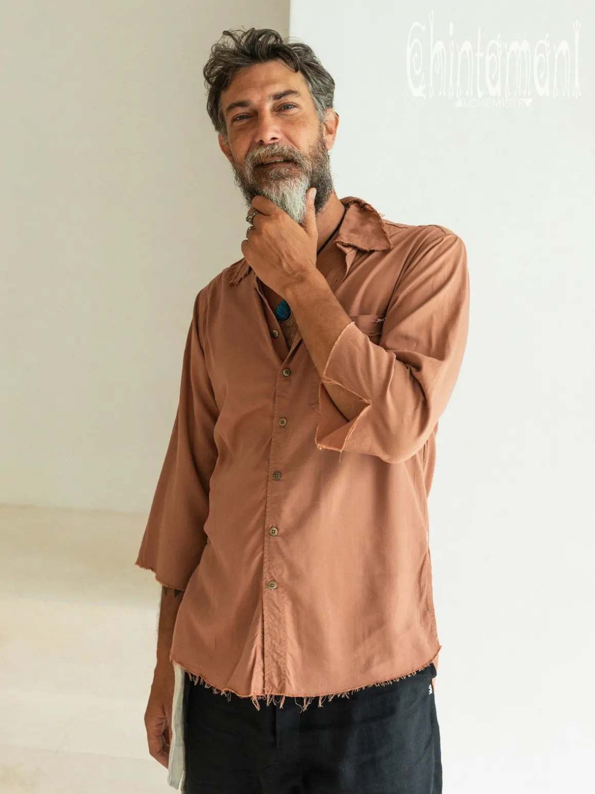 Cotton Men's Shirt / Dusty Pink