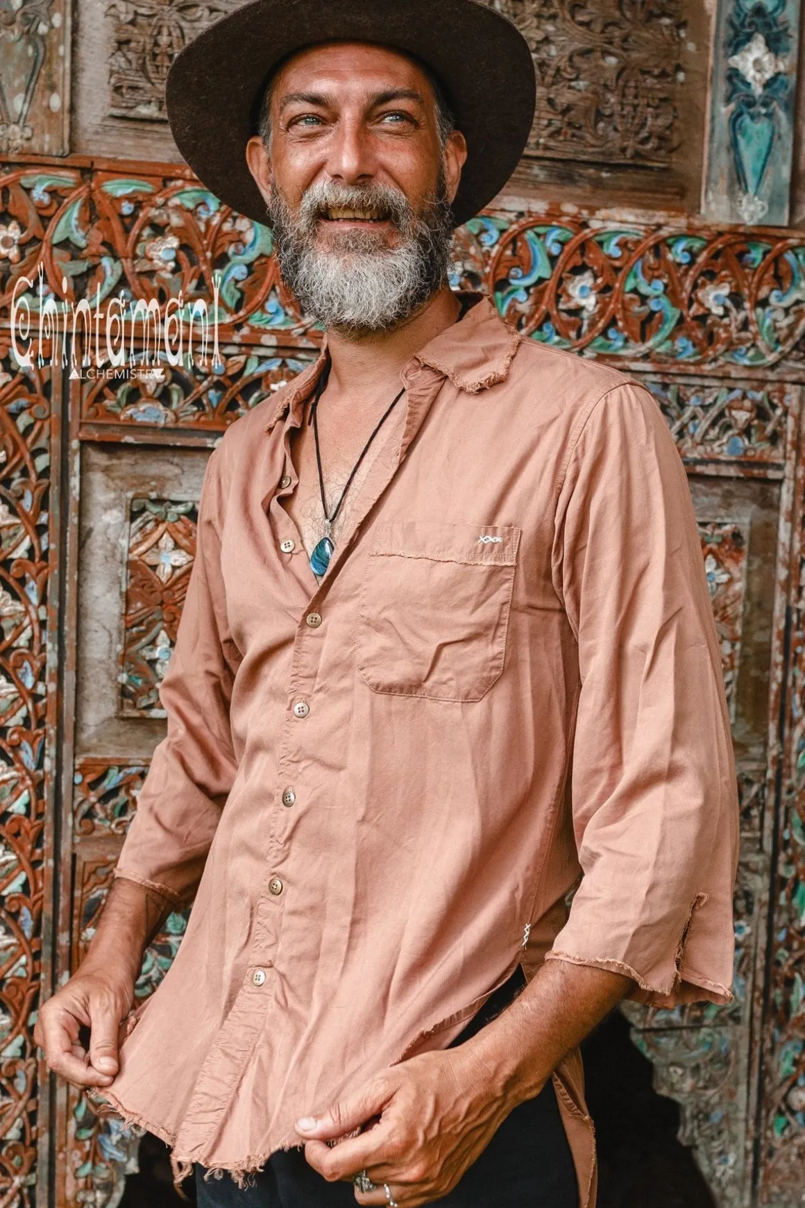 Cotton Men's Shirt / Dusty Pink