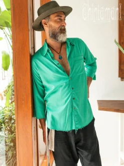 Cotton Men's Shirt / Green