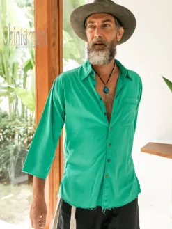 Cotton Men's Shirt / Green