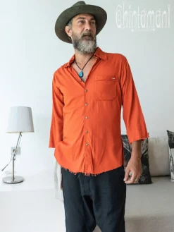 Cotton Men's Shirt / Red Ochre