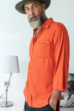 Cotton Men's Shirt / Red Ochre