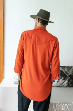 Cotton Men's Shirt / Red Ochre