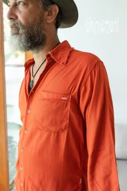 Cotton Men's Shirt / Red Ochre