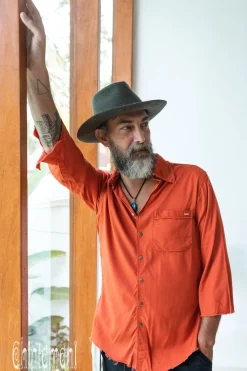 Cotton Men's Shirt / Red Ochre