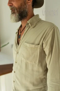 Cotton Men's Shirt / Sage