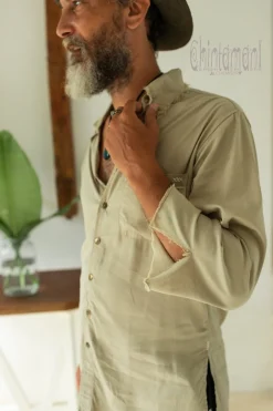 Cotton Men's Shirt / Sage