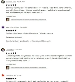 Cotton Poncho Top / Coffee