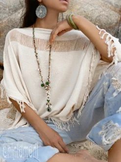 Cotton Poncho Top / Off White