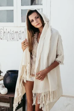 Cotton Sleeves Shawl / Off White