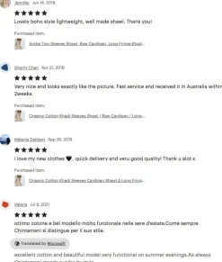 Cotton Sleeves Shawl / Off White