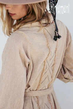 Cotton Wrap Cardigan / Beige