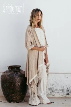 Cotton Wrap Cardigan / Beige